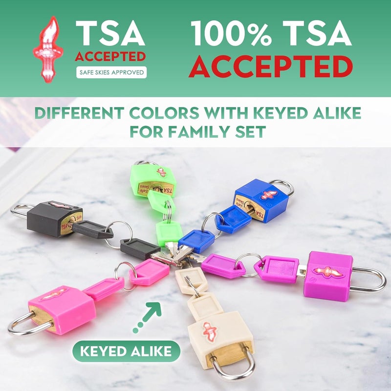 dwoyow TSA Approved Luggage Lock and 6 Luggage Tags, TSA Gun Lock Also Can Suit for Suitcase, Luggage, Backpack, Laptop Bag, Locke 6 Pack Black - Image 4